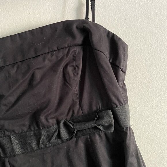 Bitten By Sarah Jessica Parker Women Sz 2 Black Spaghetti Strap Bow Waist Dress - Picture 4 of 9